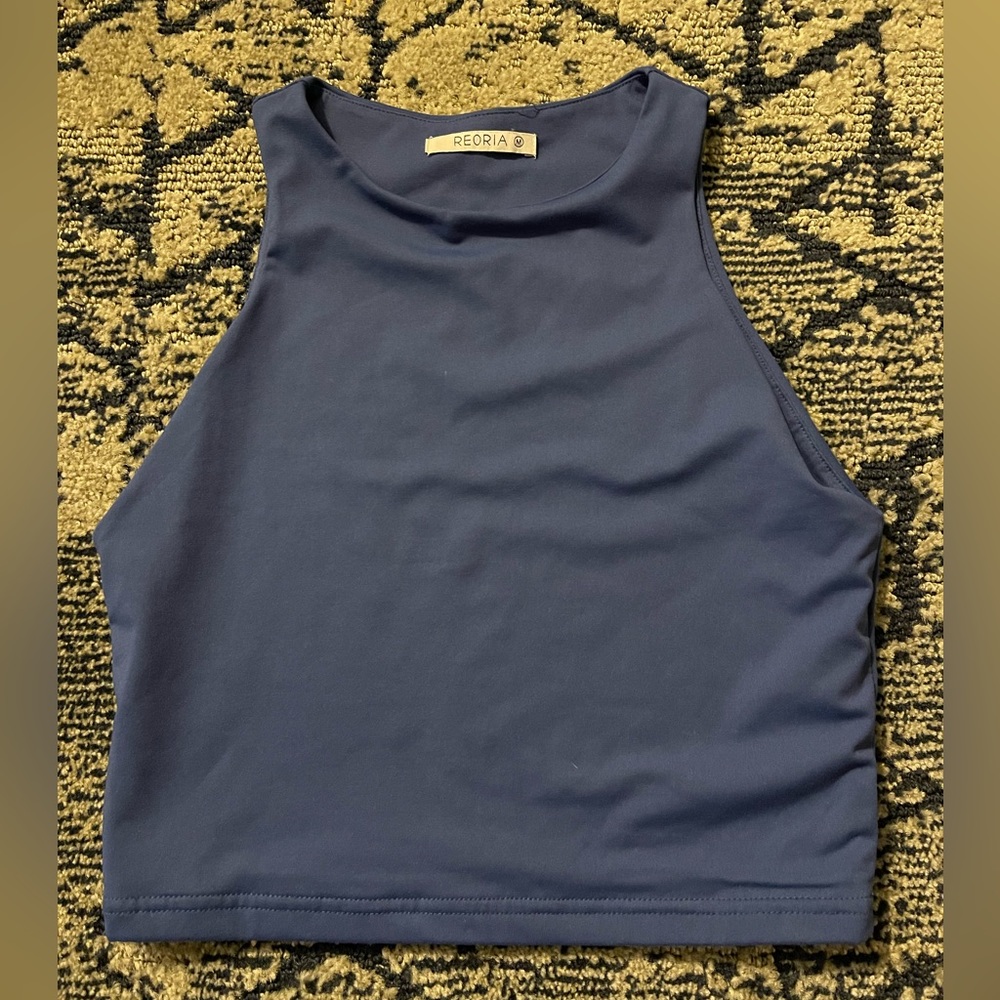 Blu athletic crop top